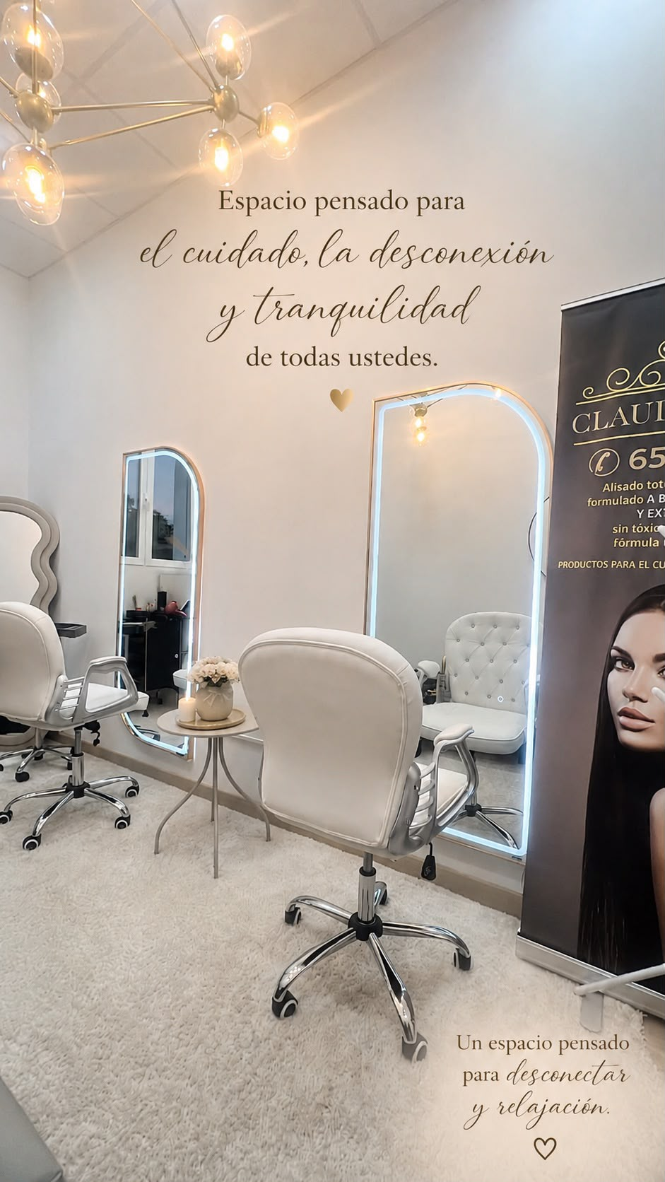 Interior del salón Claudia Keratin, espacio pensado para el cuidado y la desconexión